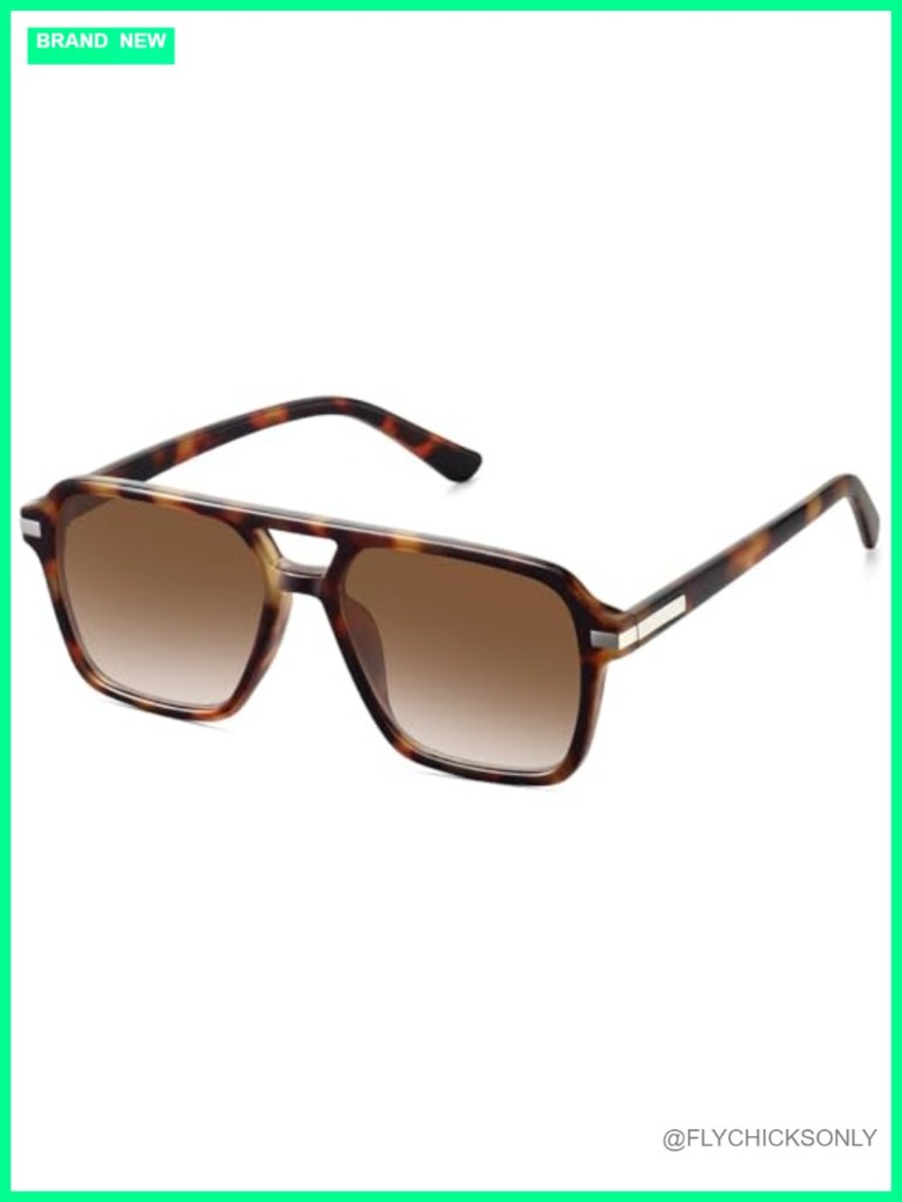 Retro Aviator Sunglasses Square Double Bridge Vintage Shades UV400